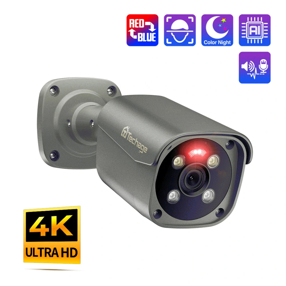 8MP 4K PTZ IP Camera Wifi 30X Optical Zoom CCTV Outdoor AI Human Vehicle  Tracking Audio Onvif POE Surveillance Camera