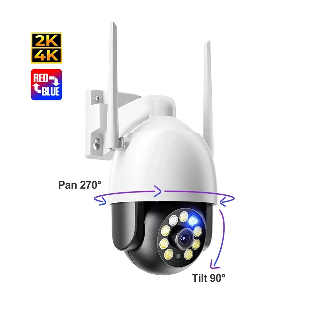 1080P PTZ Wifi caméra IP extérieure Zoom numérique 4X AI détection