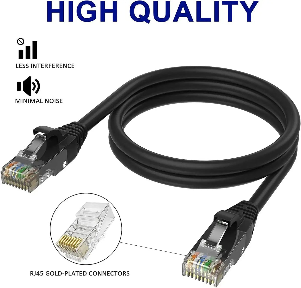 H.View 18M 30M 40M 50M Ethernet Network Cable Rj45 Patch Outdoor Waterproof  Cable Wires For Cctv Poe Ip Camera System