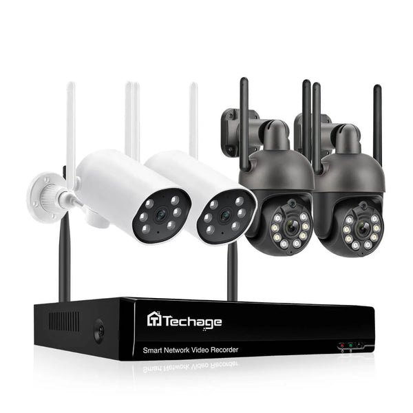 3MP 8CH Wireless Camera System, Camera Support Pan Control – Techage.com